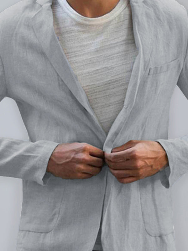 Men's Linen Cotton Thin Casual Blazer