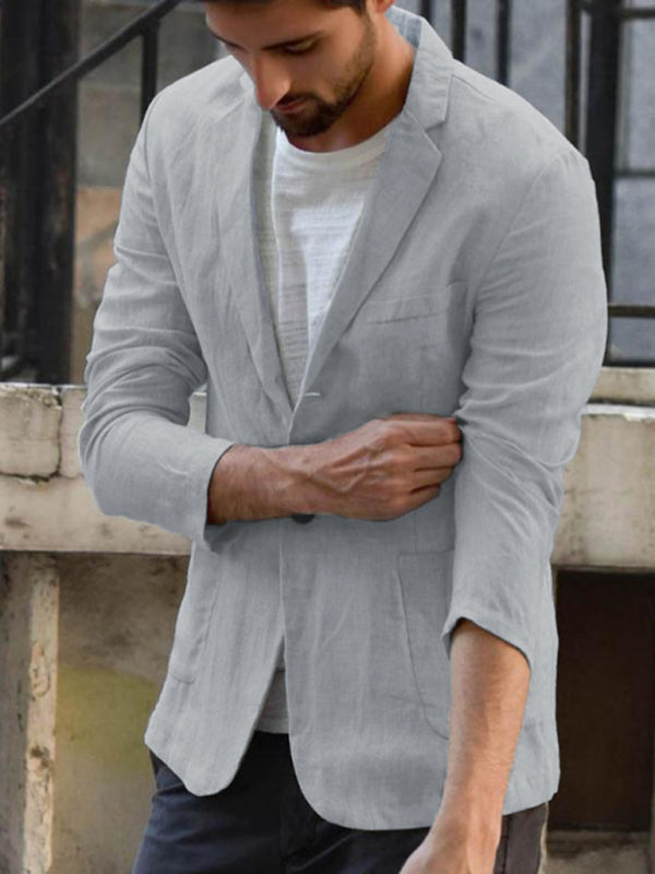 Men's Linen Cotton Thin Casual Blazer