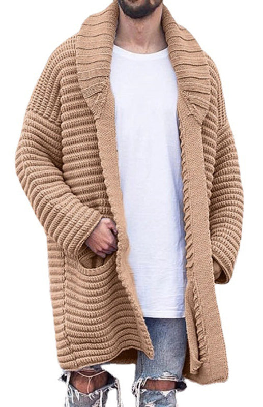 Men's Mid-Length Knitted Jacket