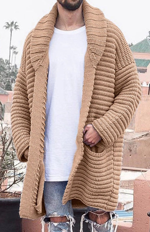 Men's Mid-Length Knitted Jacket