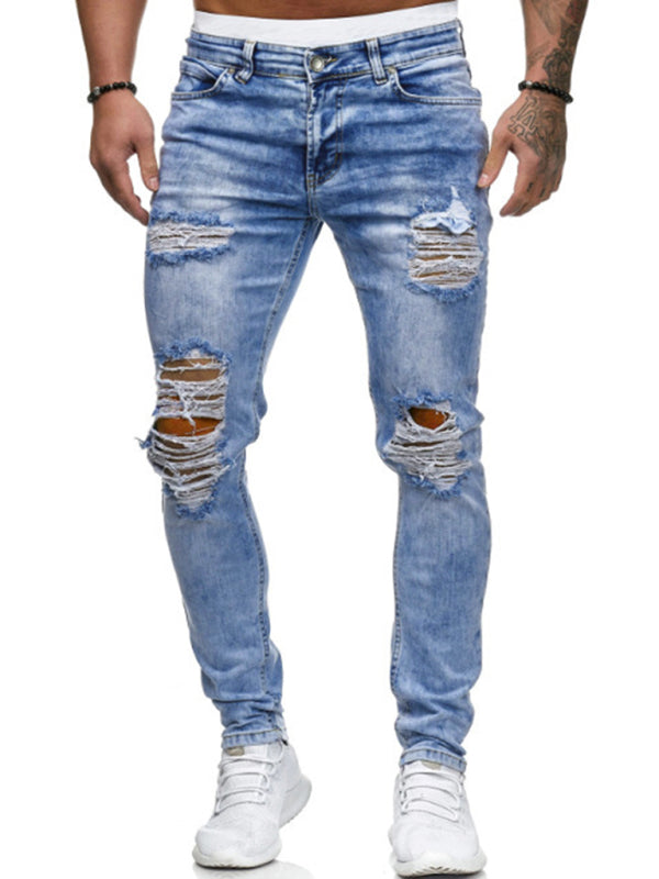 Men's Frayed Slim Fit Jeans
