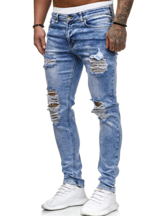 Men's Frayed Slim Fit Jeans