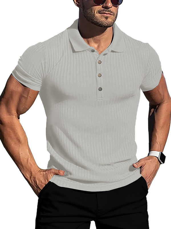 Vertical Stripe Polo Shirt