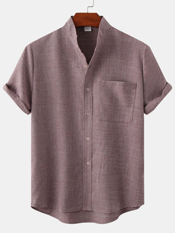 Solid Color Linen Shirt