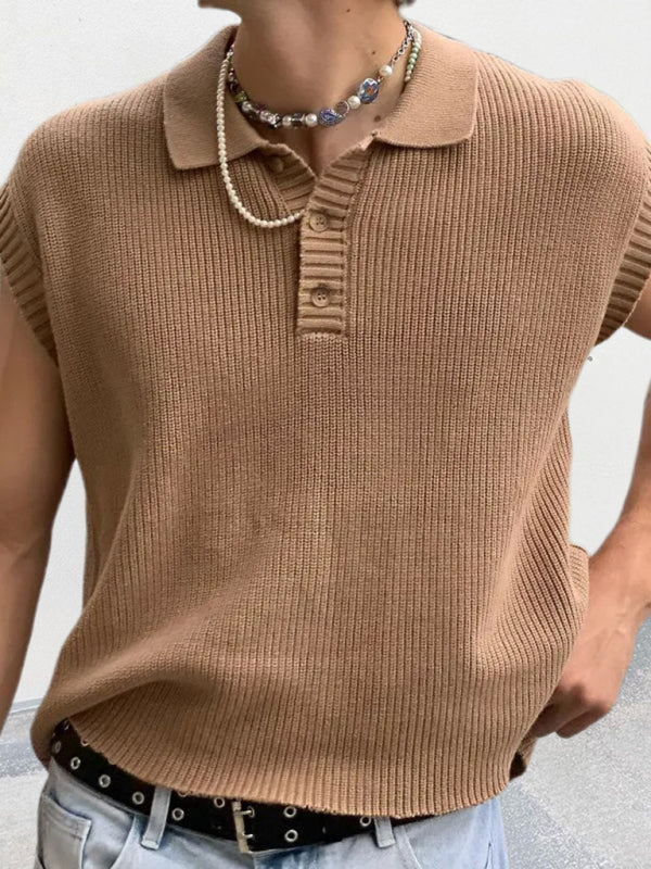 Men's Polo Collared Knitted Top