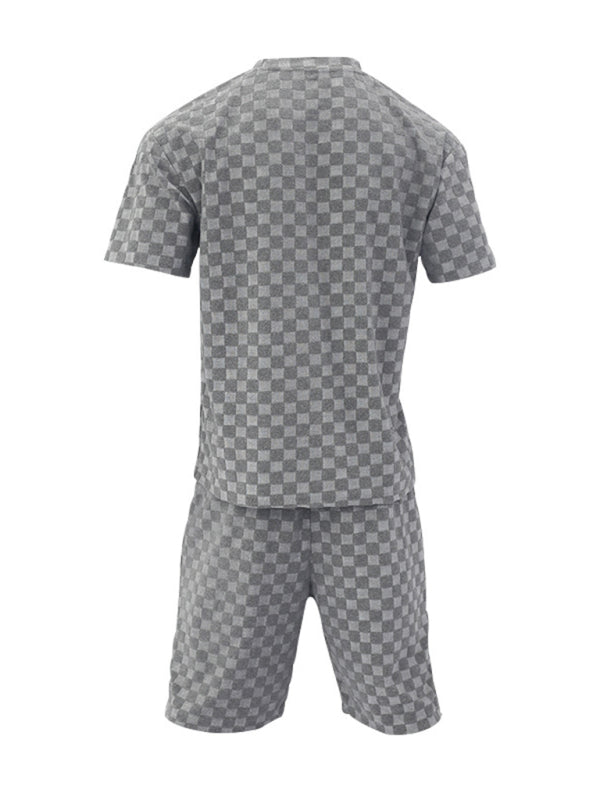 Checkerboard Leisure Two-Piece Suit