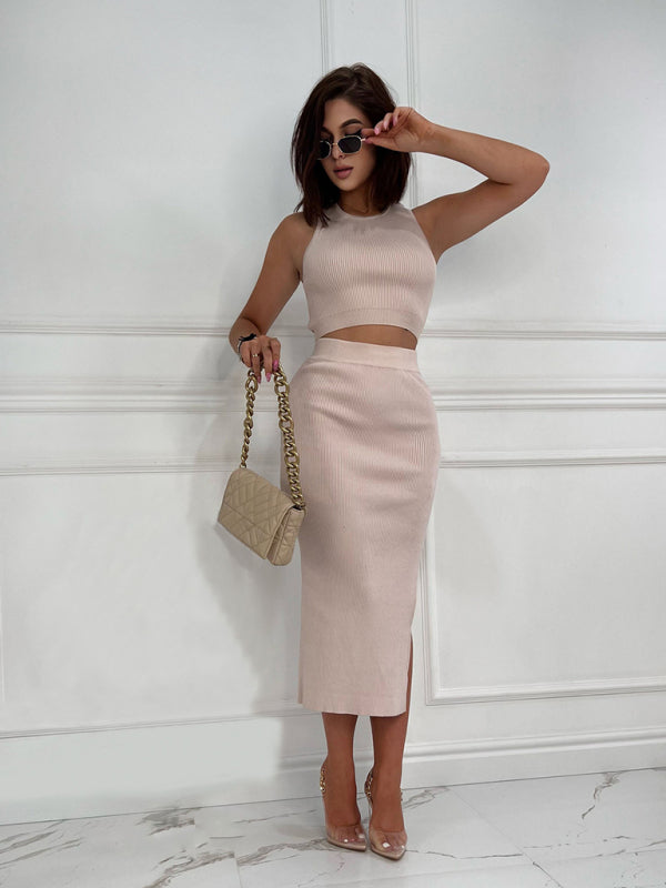 Women's Knitted Two Piece Skirt Set