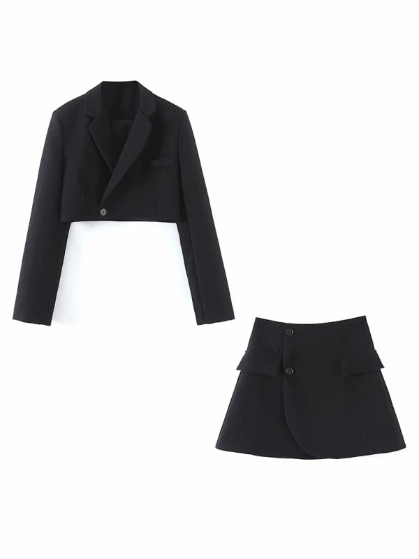 Fashionable Blazer Skirt Set