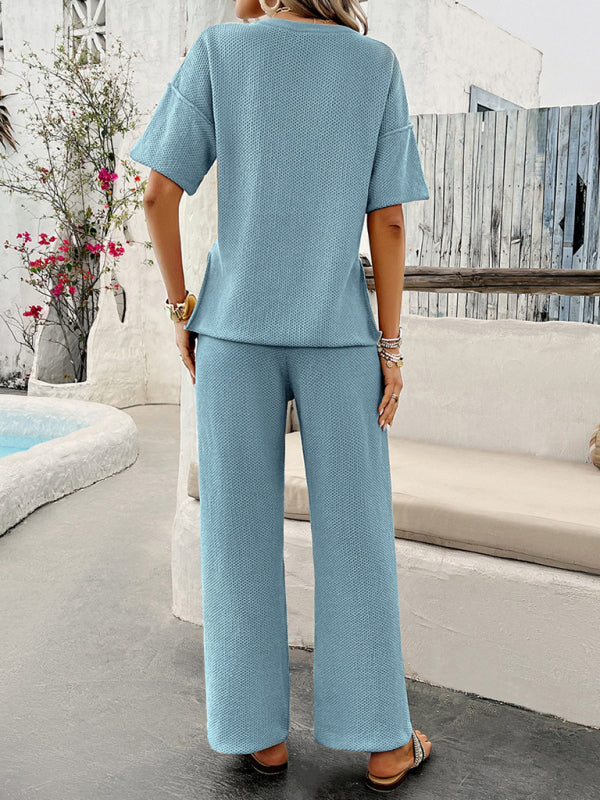 Spring and Summer Casual Knitted Pants Set