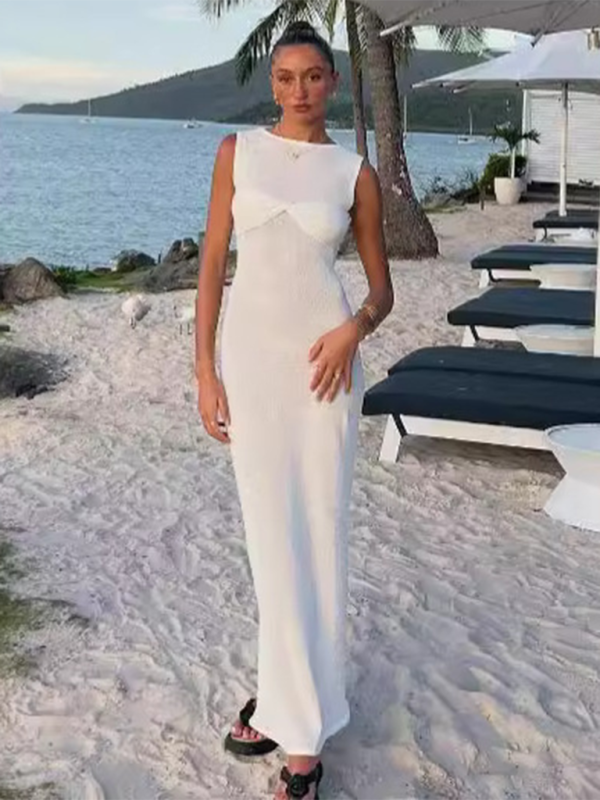 Sleeveless Knitted Beach Dress
