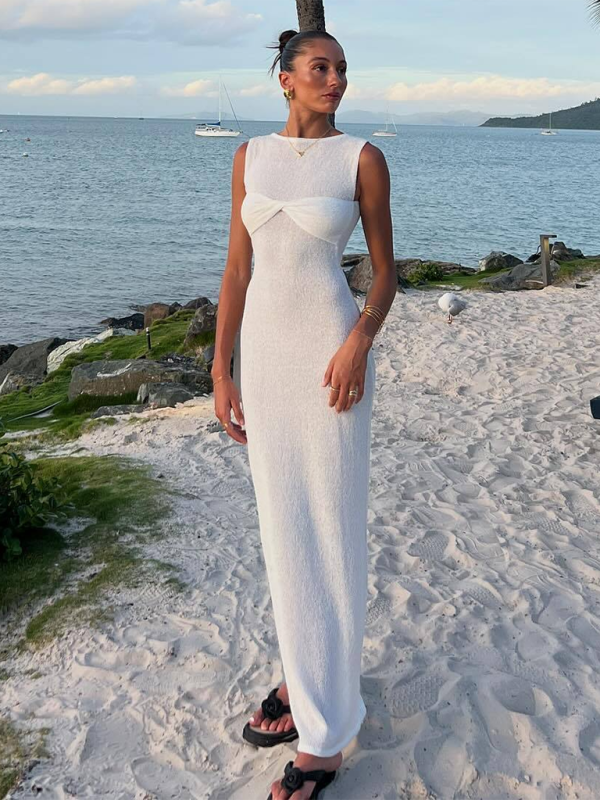 Sleeveless Knitted Beach Dress